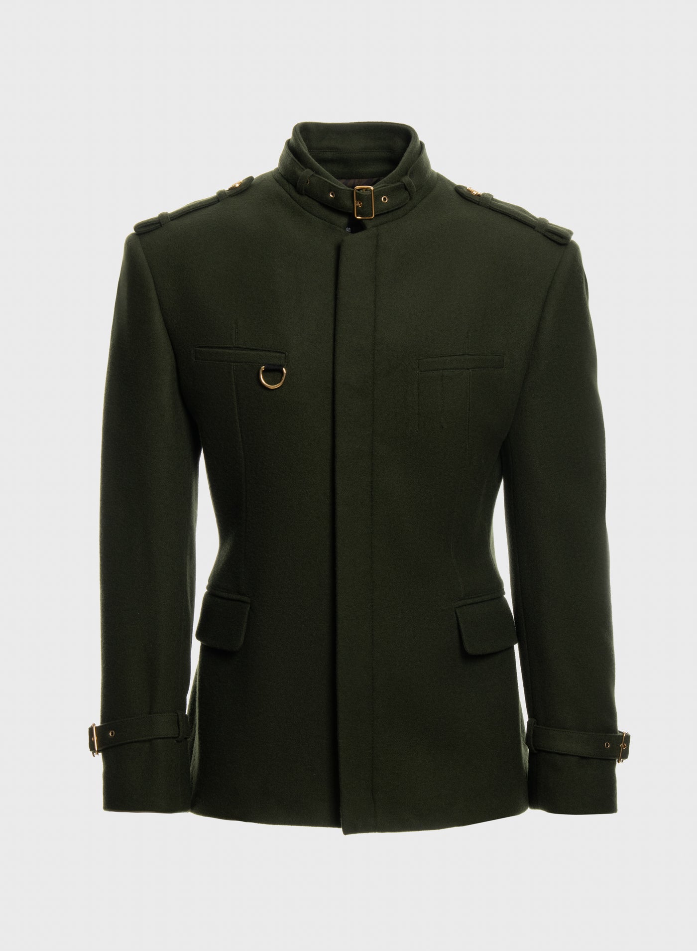 Round neck blazer dring details