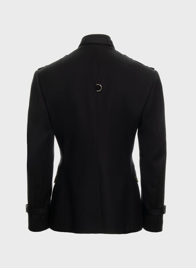 Round neck blazer dring details