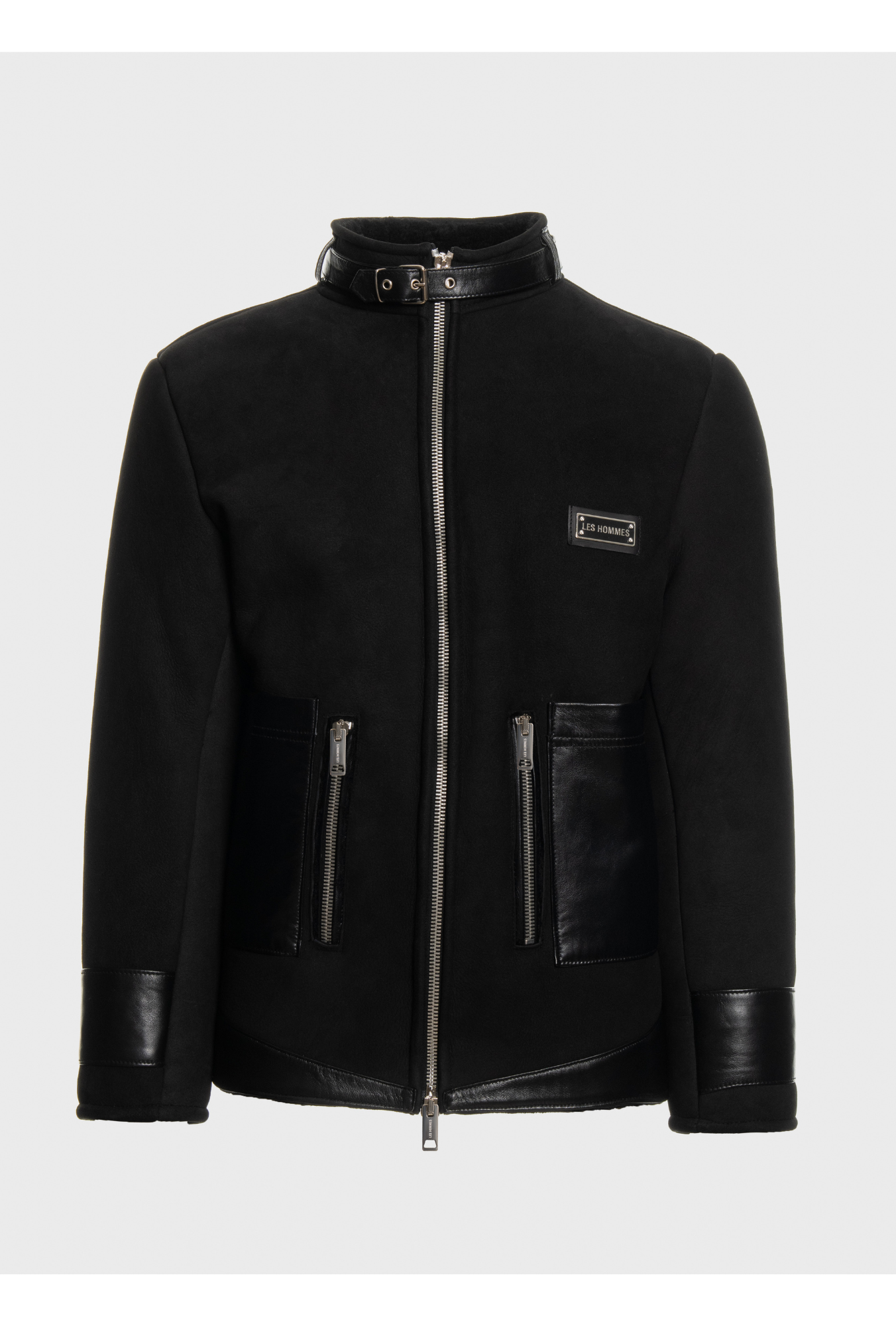Shearling jacket + leather pockets