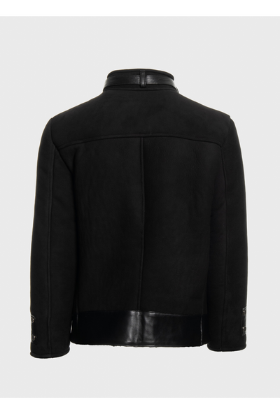 Shearling jacket + leather pockets