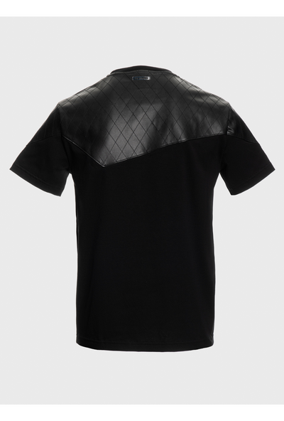 Padded faux leather details