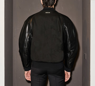 LHB2524009  Cordura nylon and Leather Bomber